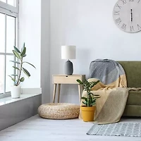 All the Rages Simple Designs Purled Texture Ceramic Table Lamp