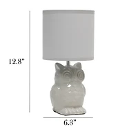 All the Rages Simple Designs Owl Ceramic Table Lamp