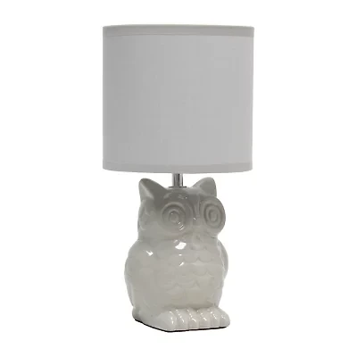 All the Rages Simple Designs Owl Ceramic Table Lamp