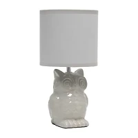 All the Rages Simple Designs Owl Ceramic Table Lamp