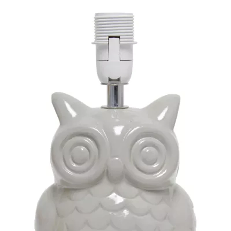 All the Rages Simple Designs Owl Ceramic Table Lamp