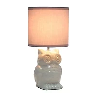 All the Rages Simple Designs Owl Ceramic Table Lamp