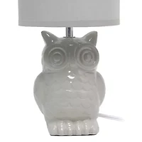All the Rages Simple Designs Owl Ceramic Table Lamp