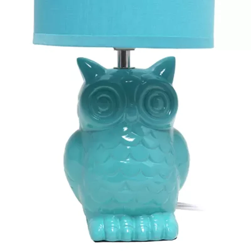 All the Rages Simple Designs Owl Ceramic Table Lamp
