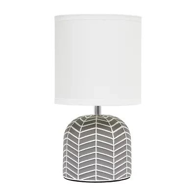 All the Rages Simple Designs Webbed Waves Base Ceramic Table Lamp