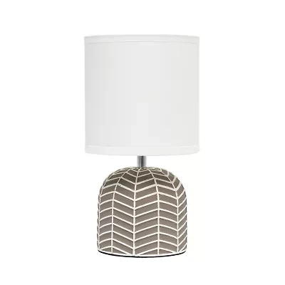 All the Rages Simple Designs Webbed Waves Base Ceramic Table Lamp