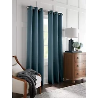 Broadhaven Geneva Solid Grommet Top Blackout Single Curtain Panel