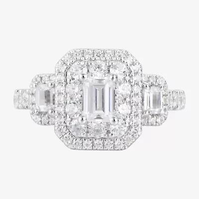 Limited Quantities! Womens 1 3/4 CT. T.W. Natural White Diamond 14K White Gold Side Stone 3-Stone Engagement Ring
