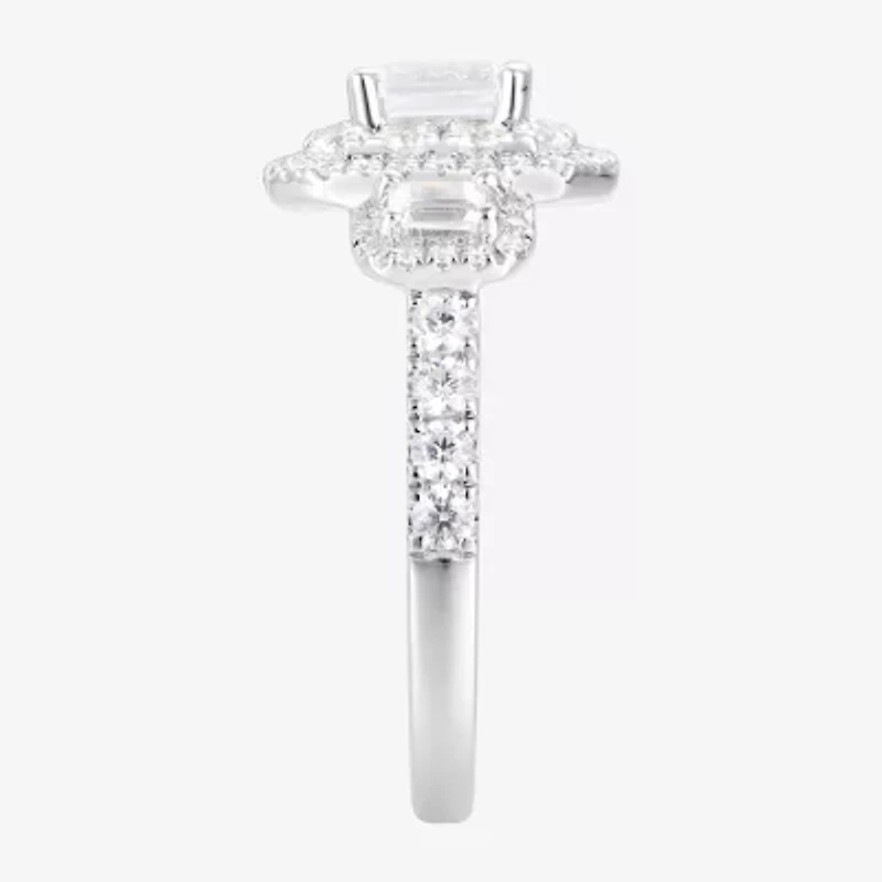 Limited Quantities! Womens 1 3/4 CT. T.W. Natural White Diamond 14K White Gold Side Stone 3-Stone Engagement Ring