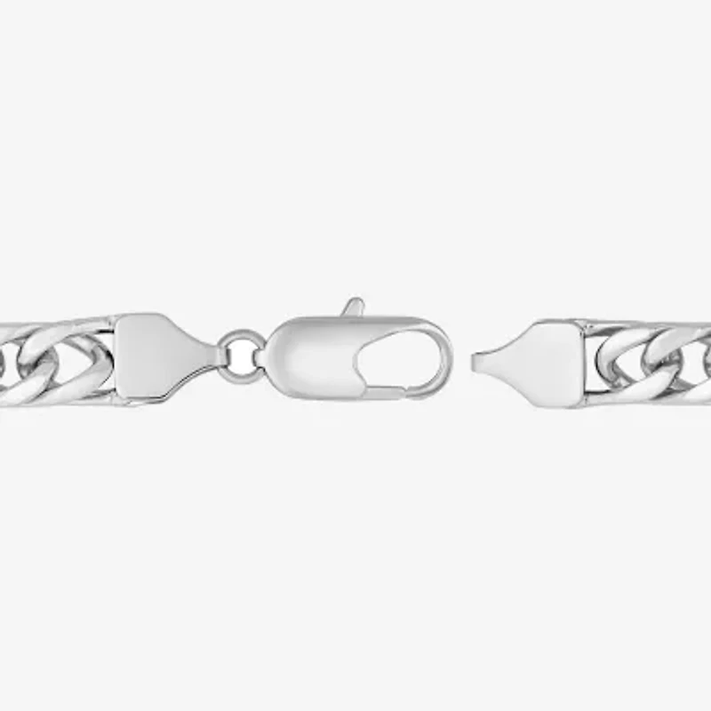 Mens Stainless Steel 9 Inch Solid Curb Chain Bracelet