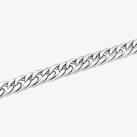 Mens Stainless Steel 9 Inch Solid Curb Chain Bracelet
