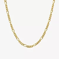 Mens Yellow Stainless Steel Figaro Chain Necklace