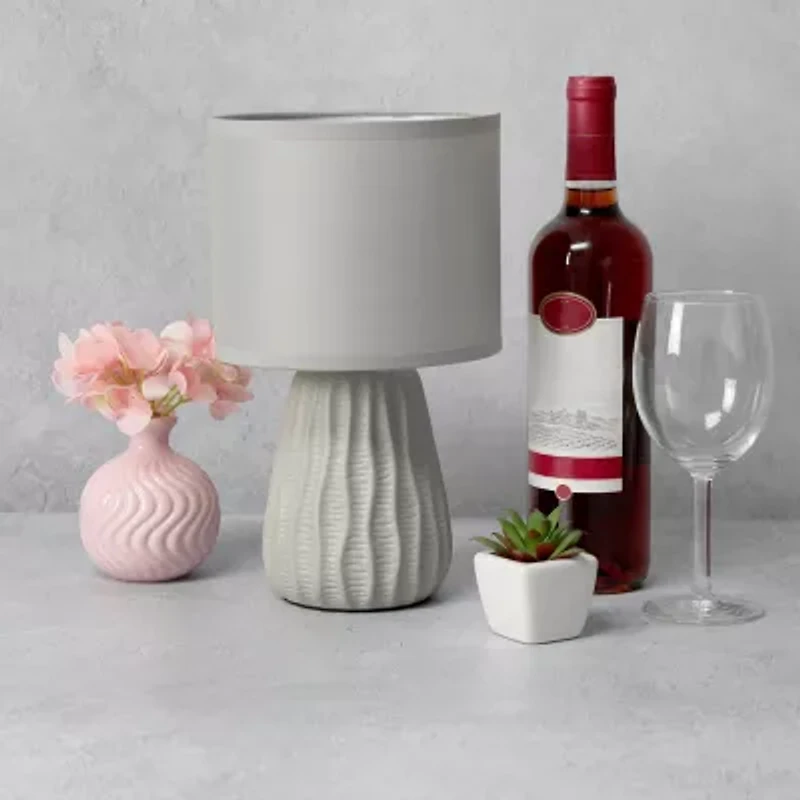 All the Rages Simple Designs Textured Pastel Ceramic Table Lamp