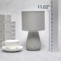 All the Rages Simple Designs Textured Pastel Ceramic Table Lamp