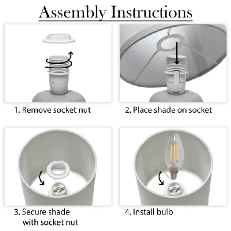 All the Rages Simple Designs Textured Pastel Ceramic Table Lamp