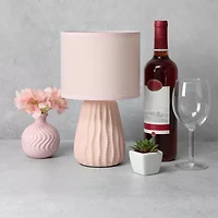 All the Rages Simple Designs Textured Pastel Ceramic Table Lamp