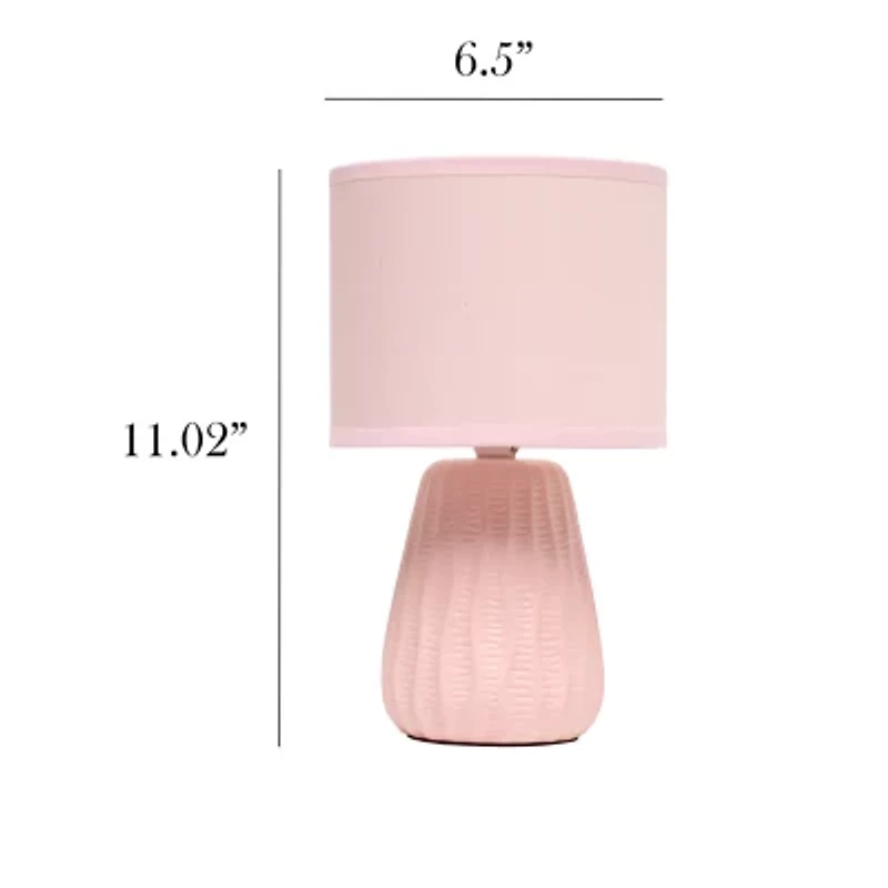 All the Rages Simple Designs Textured Pastel Ceramic Table Lamp