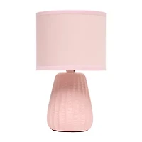 All the Rages Simple Designs Textured Pastel Ceramic Table Lamp