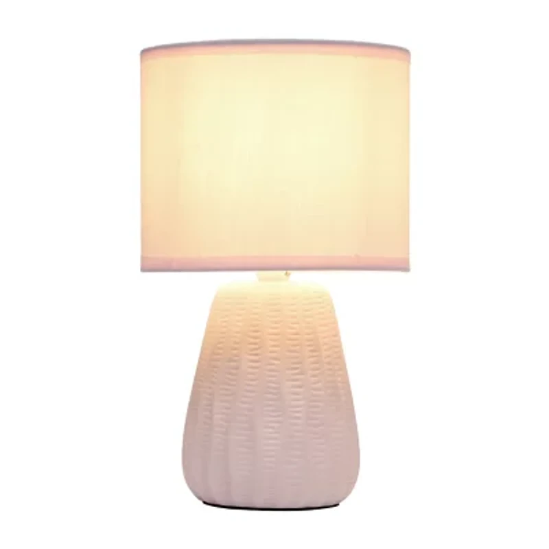 All the Rages Simple Designs Textured Pastel Ceramic Table Lamp