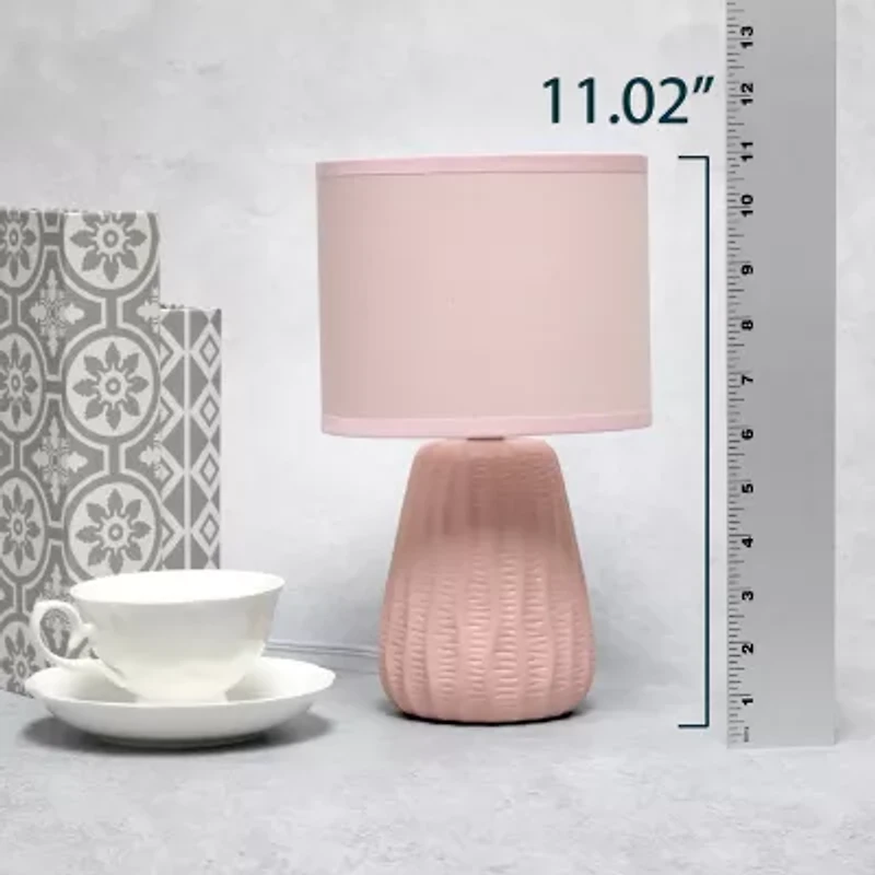 All the Rages Simple Designs Textured Pastel Ceramic Table Lamp