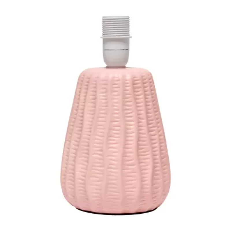 All the Rages Simple Designs Textured Pastel Ceramic Table Lamp