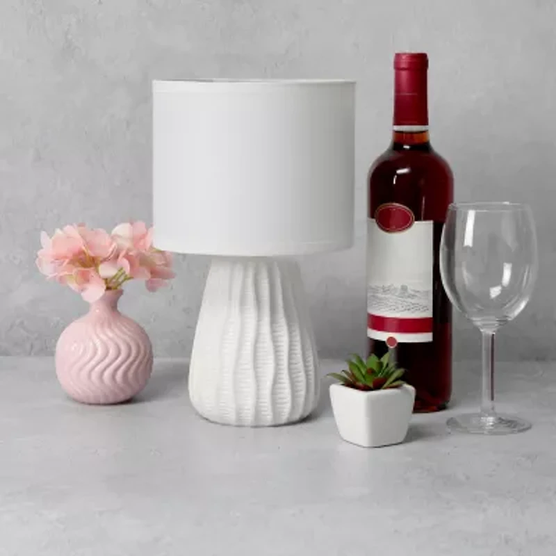 All the Rages Simple Designs Textured Pastel Ceramic Table Lamp