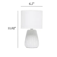 All the Rages Simple Designs Textured Pastel Ceramic Table Lamp
