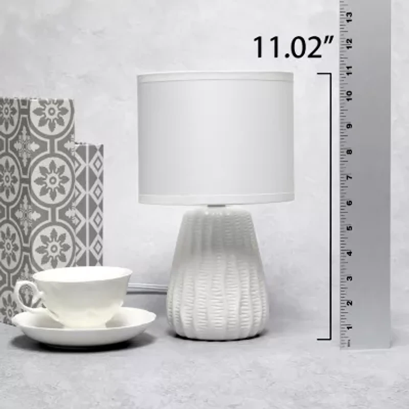 All the Rages Simple Designs Textured Pastel Ceramic Table Lamp