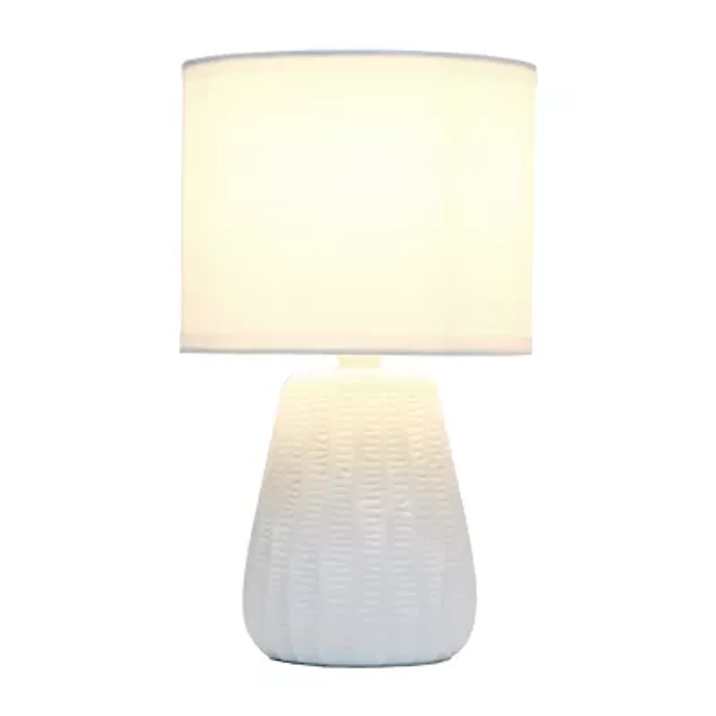 All the Rages Simple Designs Textured Pastel Ceramic Table Lamp
