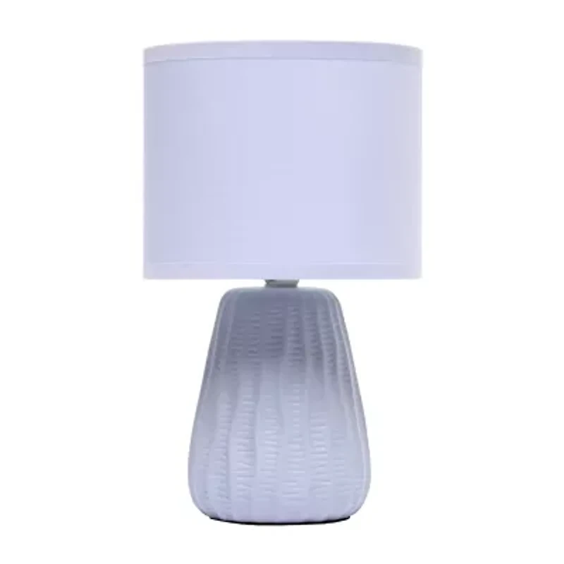 All the Rages Simple Designs Textured Pastel Ceramic Table Lamp