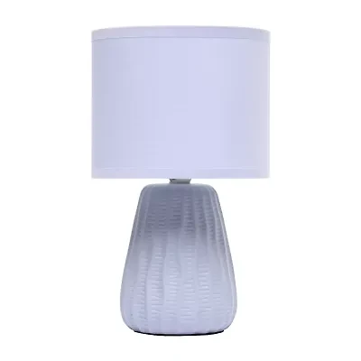 All the Rages Simple Designs Textured Pastel Ceramic Table Lamp