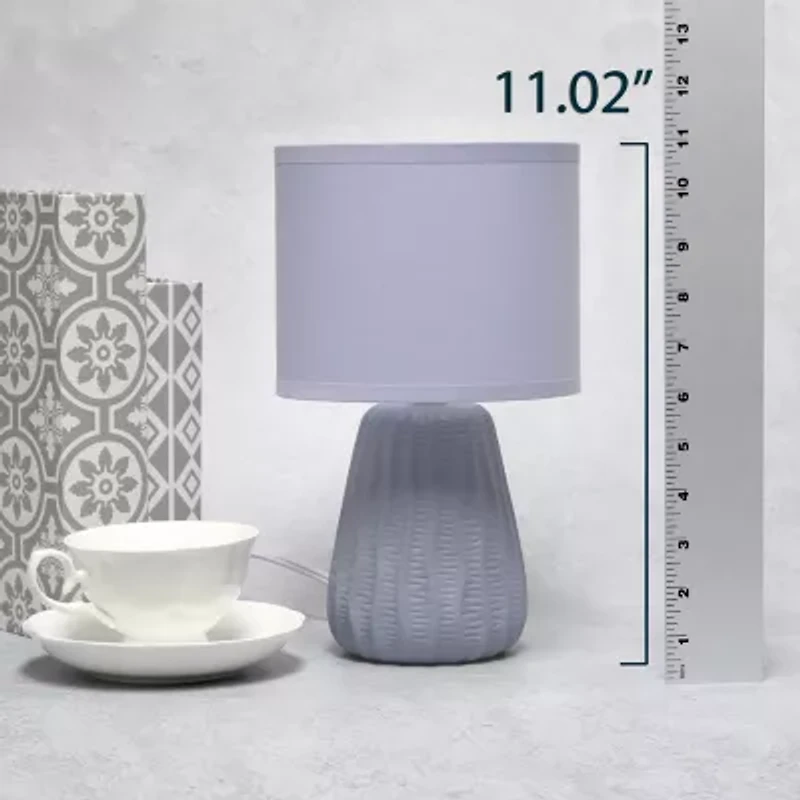 All the Rages Simple Designs Textured Pastel Ceramic Table Lamp