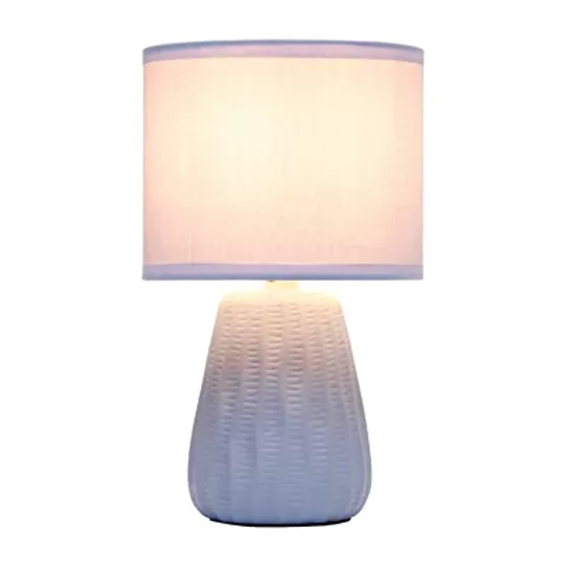 All the Rages Simple Designs Textured Pastel Ceramic Table Lamp