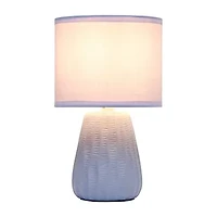 All the Rages Simple Designs Textured Pastel Ceramic Table Lamp