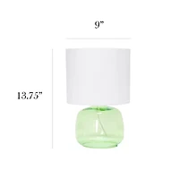 All the Rages Simple Designs Fabric Shade Glass Table Lamp