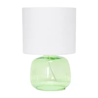 All the Rages Simple Designs Fabric Shade Glass Table Lamp