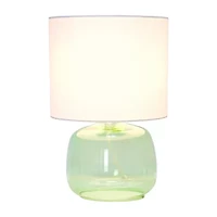 All the Rages Simple Designs Fabric Shade Glass Table Lamp