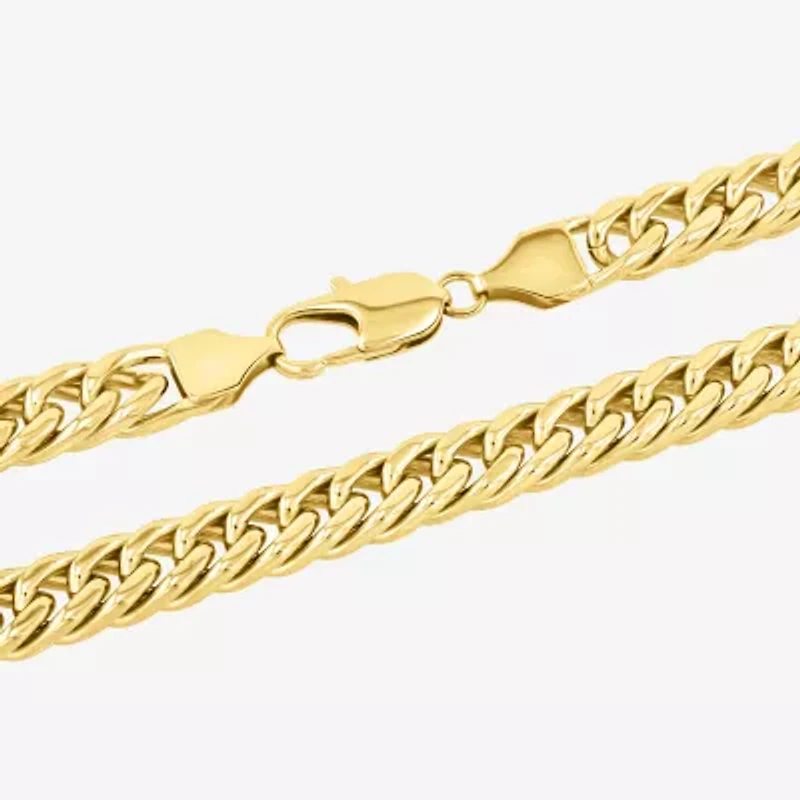 Men's Yellow Stainless Steel Solid Curb Chain Necklace