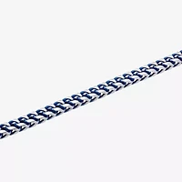 Mens 8.5 Inch Stainless Steel Blue IP Finish Chain Bracelet