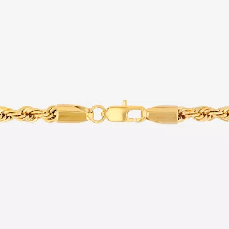 Men's Yellow Stainless Steel Solid Rope Chain Necklace