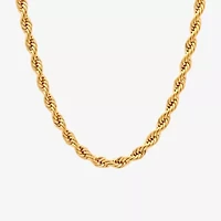 Men's Yellow Stainless Steel Solid Rope Chain Necklace