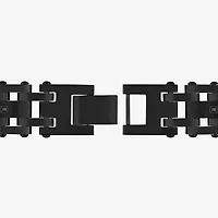 Stainless Steel 1/7 CT. T.W. Natural White Diamond 8 1/2 Inch Solid Link Link Bracelet