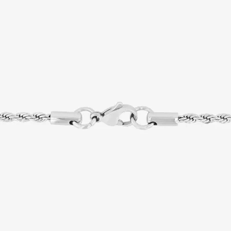 Mens Rope Stainless Steel Chain Necklace