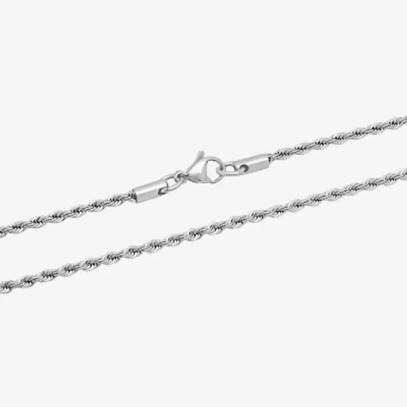 Mens Rope Stainless Steel Chain Necklace