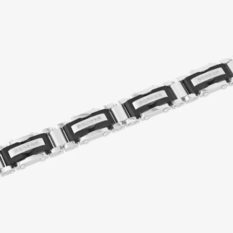 Stainless Steel (G-H / I1) 3/8 CT. T.W. Lab Grown White Diamond Solid Link Bracelet