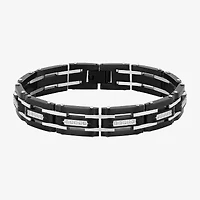 Mens 1/2 CT. T.W.Lab-Grown (G-H / I1) Diamond Stainless Steel 8 1/2 Inch Link Bracelet