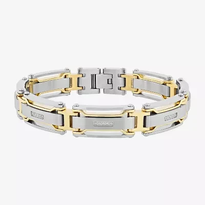 Mens Stainless Steel Solid 8 1/2 Inch Link Bracelet