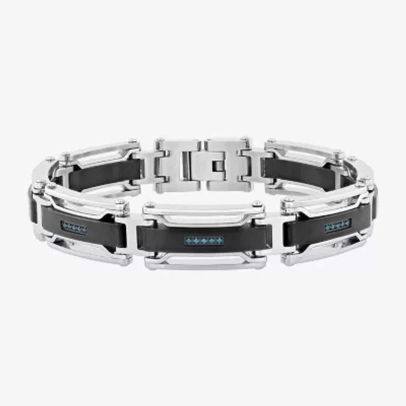 Mens Stainless Steel Solid 8 1/2 Inch Link Bracelet