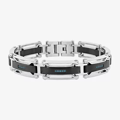 Mens Stainless Steel Solid 8 1/2 Inch Link Bracelet