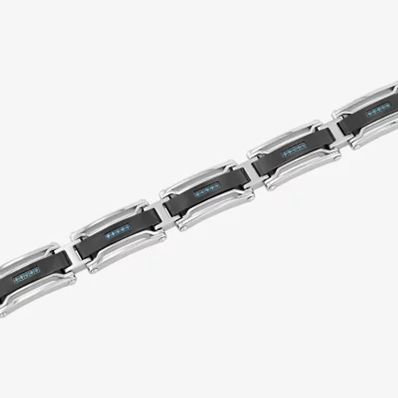 Mens Stainless Steel Solid 8 1/2 Inch Link Bracelet